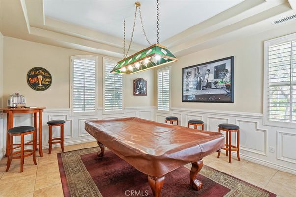 Billiard Table, Game Room, Interior, Pendant Lights