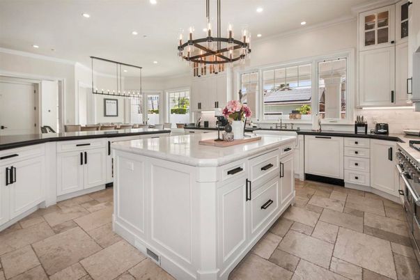 Chandelier, Interior, Kitchen, Pendant Lights, Recessed Lighting, Stainless Steel Appliances