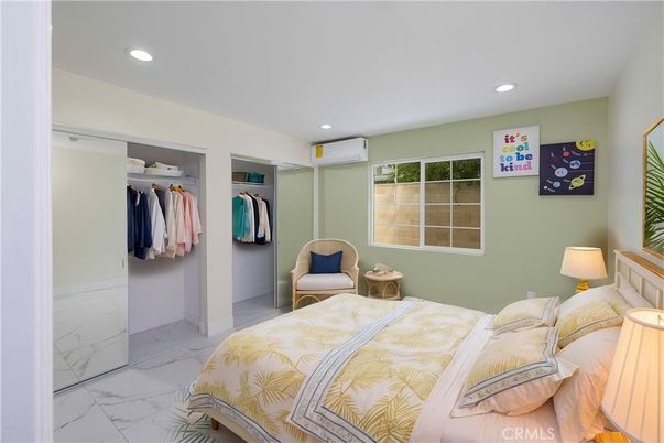 Bedroom, Interior, Marble, Recessed Lighting