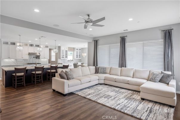 Dining room, Interior, Kitchen, Living room, Pendant Lights, Recessed Lighting, Wood Texture Flooring