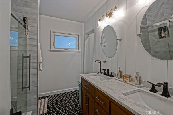 Bathroom, Dual Sink Vanities, Glass Shower, Interior