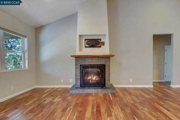 Empty room, Fireplace, Interior, Wood Texture Flooring