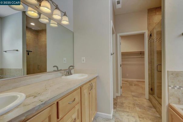 Bathroom, Dual Sink Vanities, Glass Shower, Interior