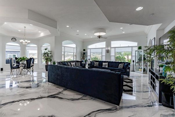Chandelier, Interior, Living room, Marble, Recessed Lighting