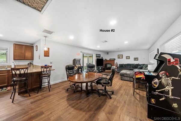 Home Office, Interior, Pendant Lights, Recessed Lighting, Wood Texture Flooring