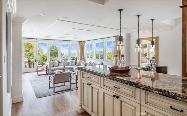 Interior, Kitchen, Living room, Pendant Lights, Recessed Lighting, Wood Texture Flooring