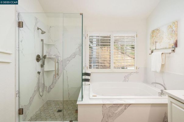 Bathroom, Glass Shower, Interior, Marble Walls
