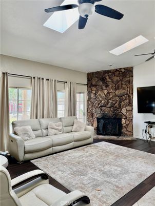 Fireplace, Interior, Living room, Stone Walls, Wood Texture Flooring