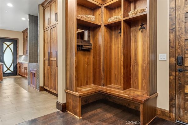 Interior, Recessed Lighting, Wood Texture Flooring, Wooden Walls