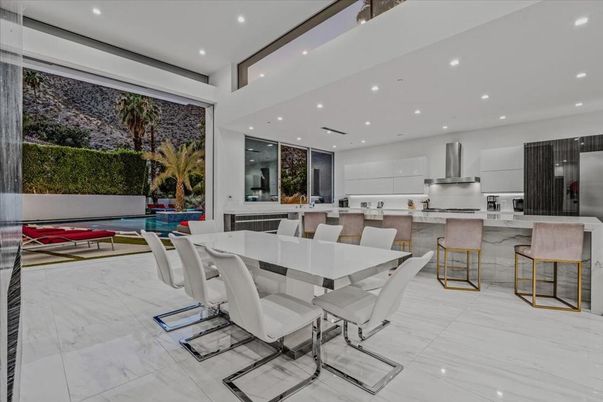 Dining room, Interior, Kitchen, Marble, Recessed Lighting, Stainless Steel Appliances