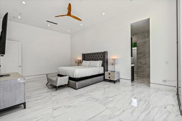 Bedroom, Interior, Marble, Marble Walls, Recessed Lighting