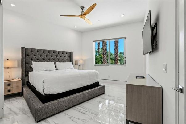 Bedroom, Interior, Marble, Recessed Lighting
