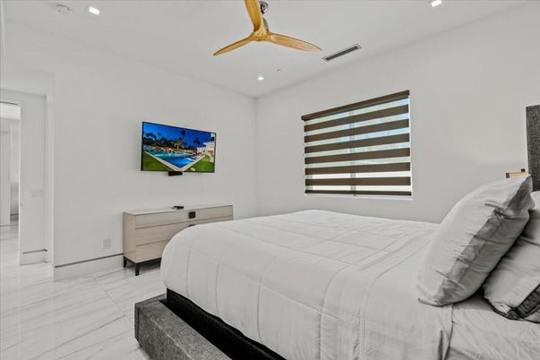 Bedroom, Interior, Marble, Recessed Lighting
