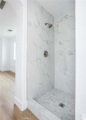 Bathroom, Interior, Marble Walls, Wood Texture Flooring