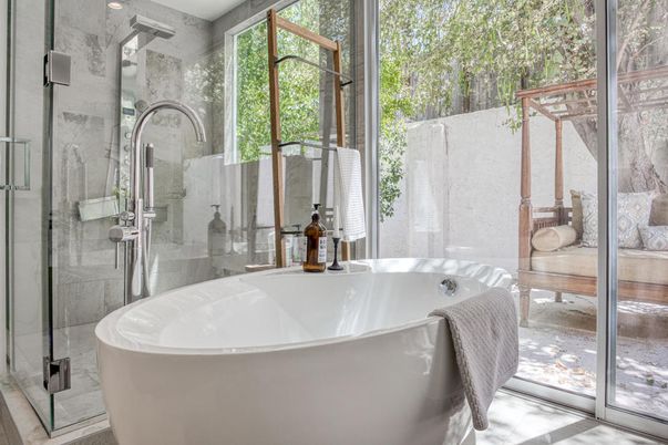 Bathroom, Free Standing Baths, Glass Shower, Interior