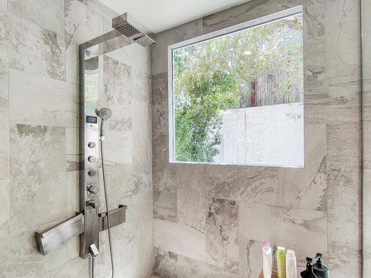 Bathroom, Glass Shower, Interior, Marble Walls