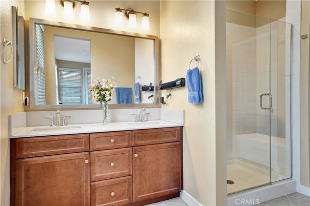 Bathroom, Dual Sink Vanities, Glass Shower, Interior