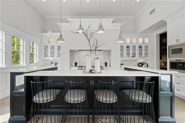 Interior, Kitchen, Pendant Lights, Stainless Steel Appliances, Wood Texture Flooring