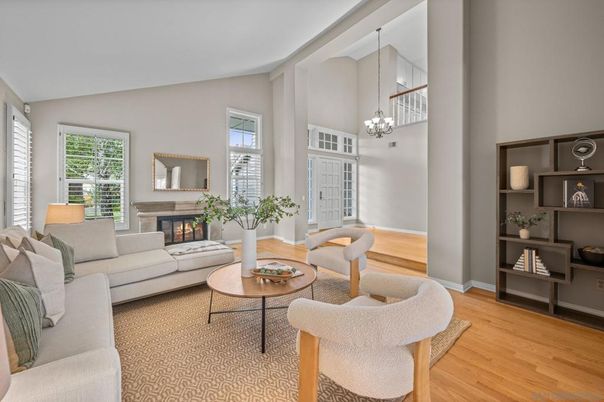 Chandelier, Fireplace, Interior, Living room, Pendant Lights, Wood Texture Flooring