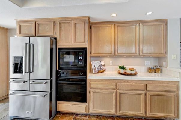 Interior, Kitchen, Recessed Lighting, Tile Countertops