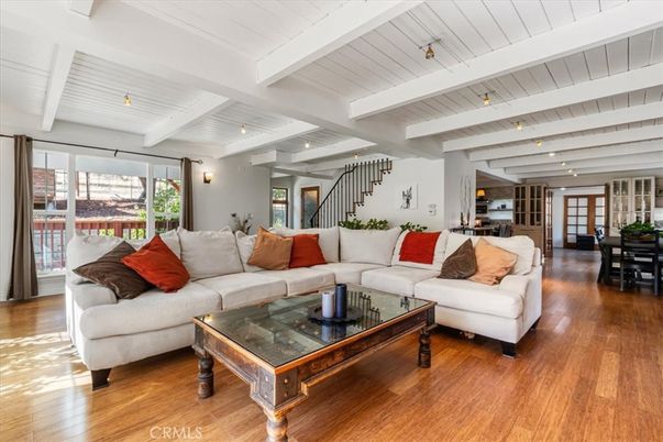 Dining room, Interior, Kitchen, Living room, Recessed Lighting, Wood Texture Flooring