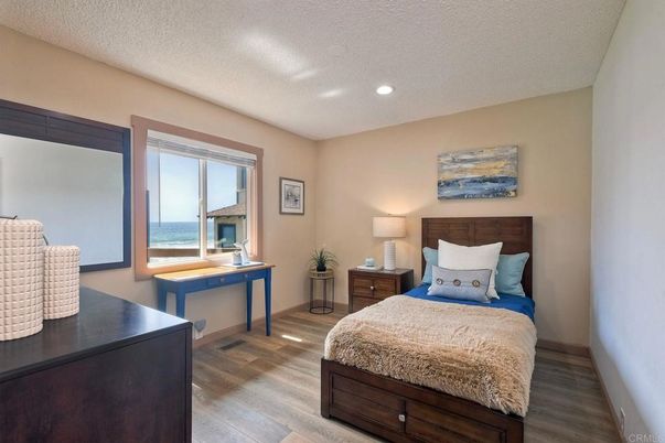 Bedroom, Interior, Recessed Lighting, Water, Wood Texture Flooring