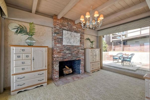 Chandelier, Fireplace, Interior, Stone Walls, Wooden Beams, Wooden Ceilings