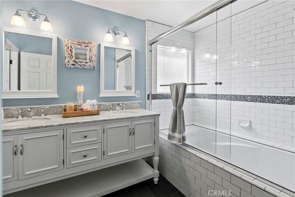 Bathroom, Dual Sink Vanities, Glass Shower, Interior
