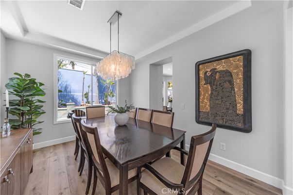Chandelier, Dining room, Interior, Wood Texture Flooring