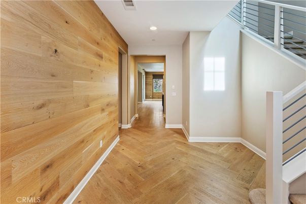 Interior, Recessed Lighting, Wood Texture Flooring, Wooden Walls