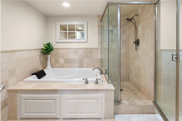 Bathroom, Glass Shower, Interior, Recessed Lighting, Stone Walls
