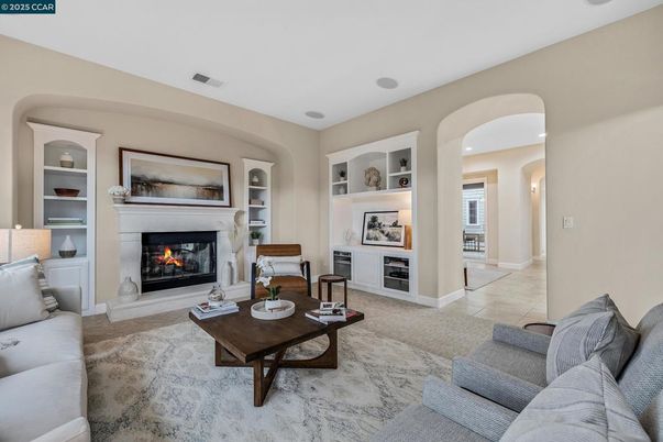 Fireplace, Interior, Living room, Recessed Lighting