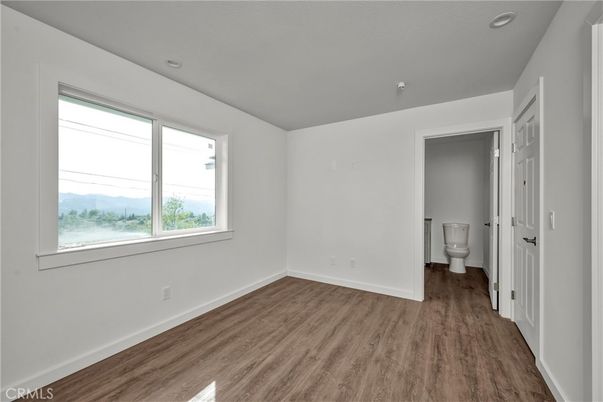 Bathroom, Empty room, Interior, Recessed Lighting, Wood Texture Flooring