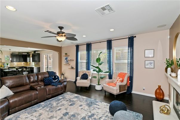 Interior, Kitchen, Living room, Recessed Lighting, Stainless Steel Appliances, Wood Texture Flooring