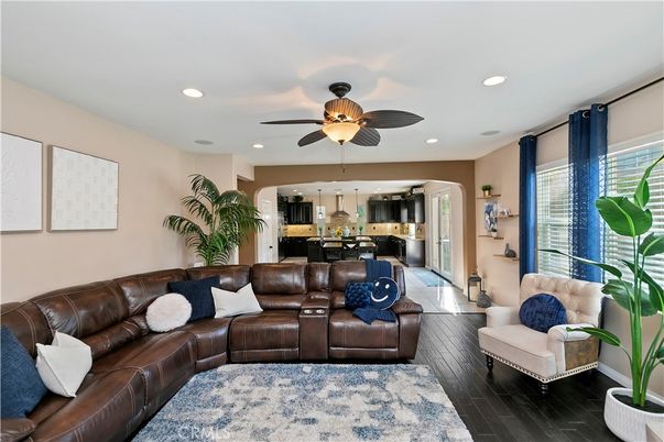 Interior, Kitchen, Living room, Recessed Lighting, Stainless Steel Appliances, Wood Texture Flooring