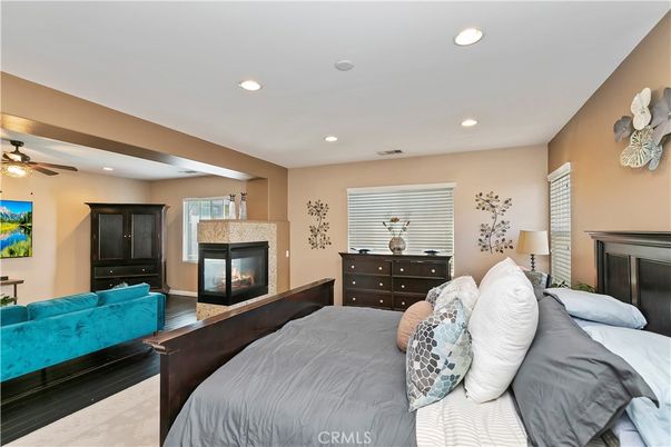 Bedroom, Fireplace, Interior, Recessed Lighting