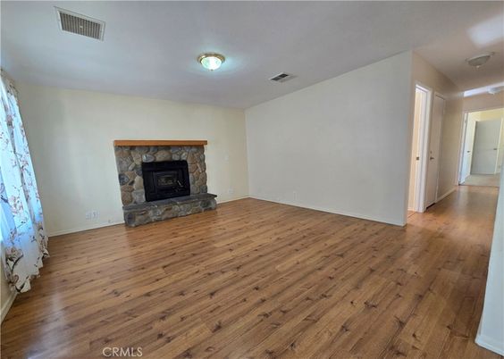 Empty room, Fireplace, Interior, Wood Texture Flooring