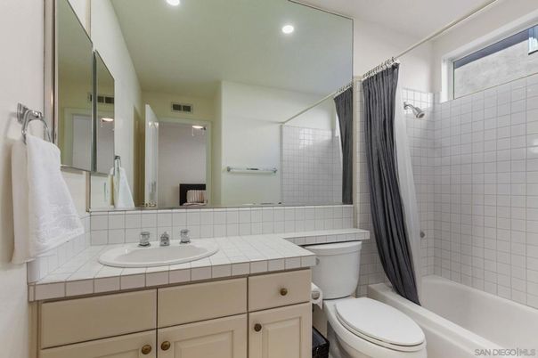 Bathroom, Interior, Recessed Lighting, Tile Countertops