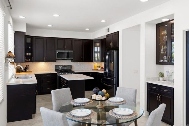 Dining room, Interior, Kitchen, Recessed Lighting, Stainless Steel Appliances