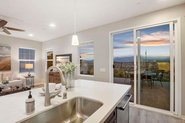 Dining room, Interior, Kitchen, Pendant Lights, Recessed Lighting, Water, Wood Texture Flooring