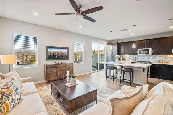Interior, Kitchen, Living room, Pendant Lights, Recessed Lighting, Wood Texture Flooring