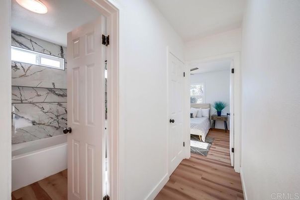Bedroom, Interior, Marble Walls, Wood Texture Flooring
