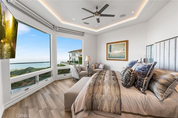Bedroom, Interior, Recessed Lighting, Water, Wood Texture Flooring