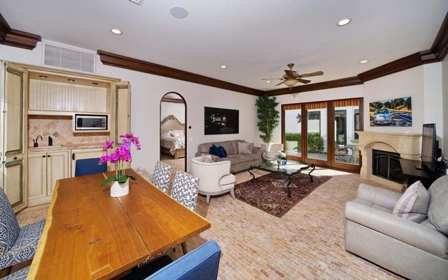 Dining room, Fireplace, Interior, Living room, Recessed Lighting