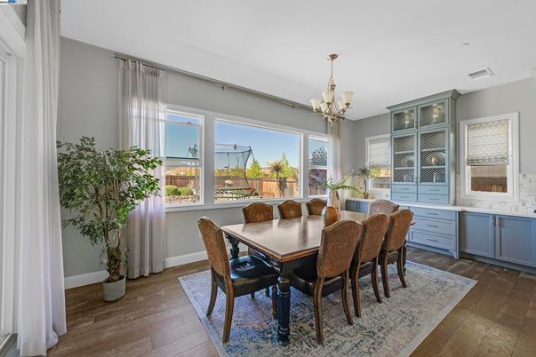 Chandelier, Dining room, Interior, Wood Texture Flooring
