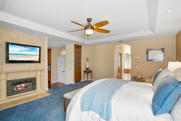 Bedroom, Fireplace, Interior, Recessed Lighting