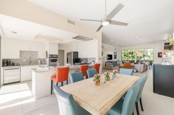 Dining room, Interior, Kitchen, Living room, Recessed Lighting, Stainless Steel Appliances
