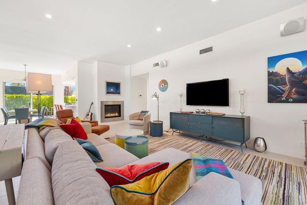 Dining room, Fireplace, Interior, Living room, Recessed Lighting