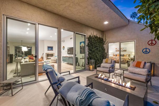 Exterior, Fireplace, Recessed Lighting