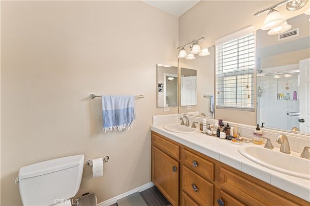 Bathroom, Dual Sink Vanities, Glass Shower, Interior, Tile Countertops